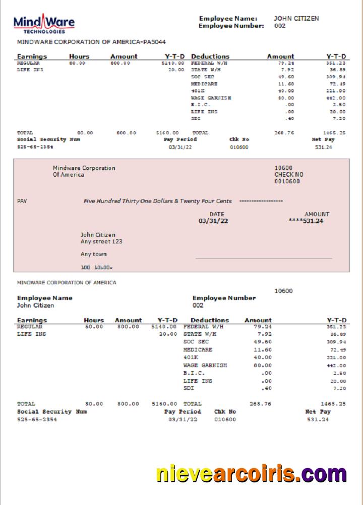 USA software company employee sheet